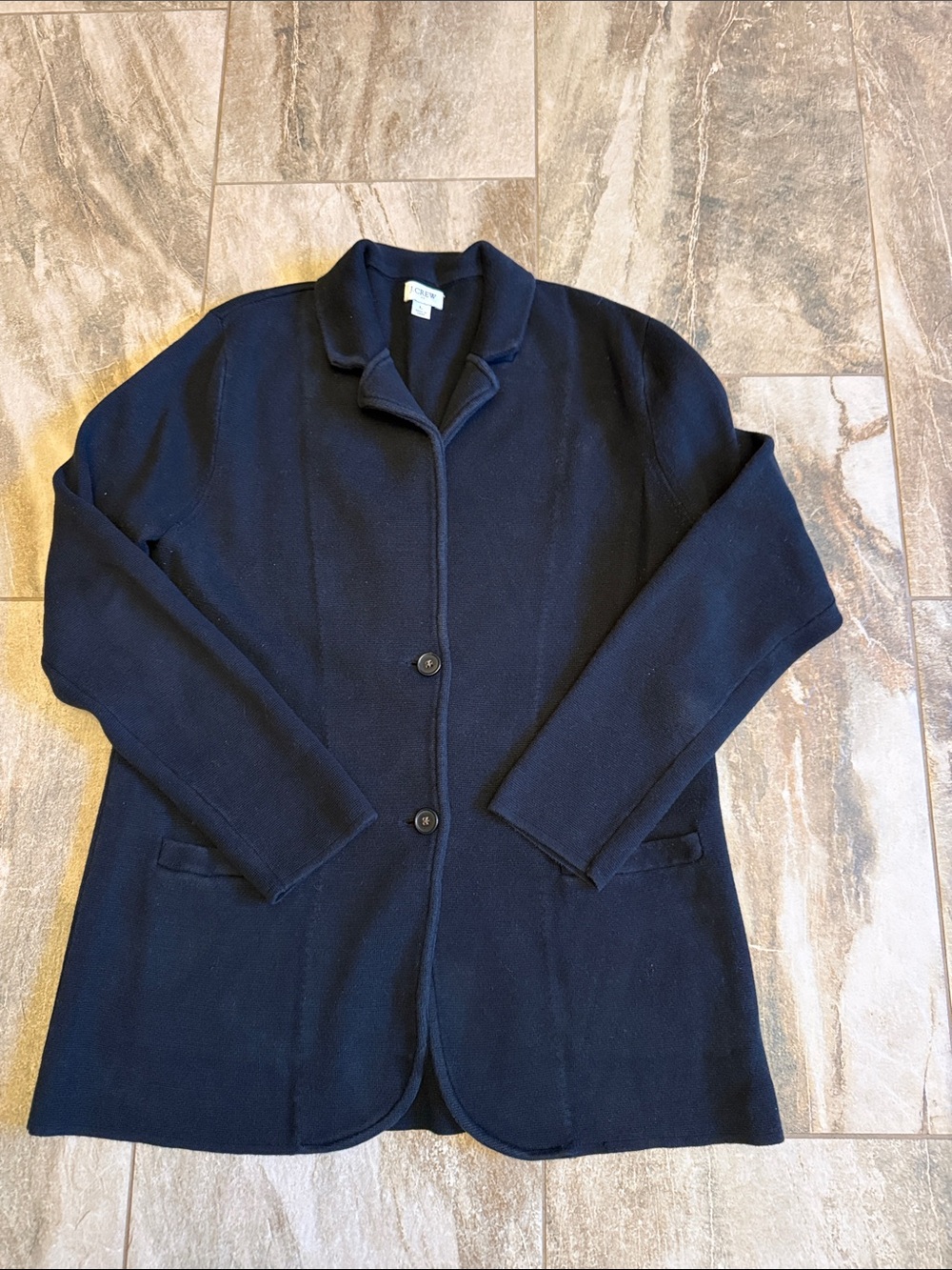 J. Crew Black Single-Breasted Knit Blazer